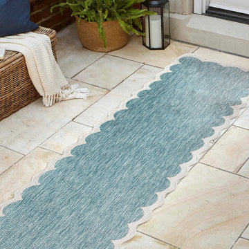 Alice Classic Cottage Two-tone Scalloped Indoor/Outdoor Area Rug